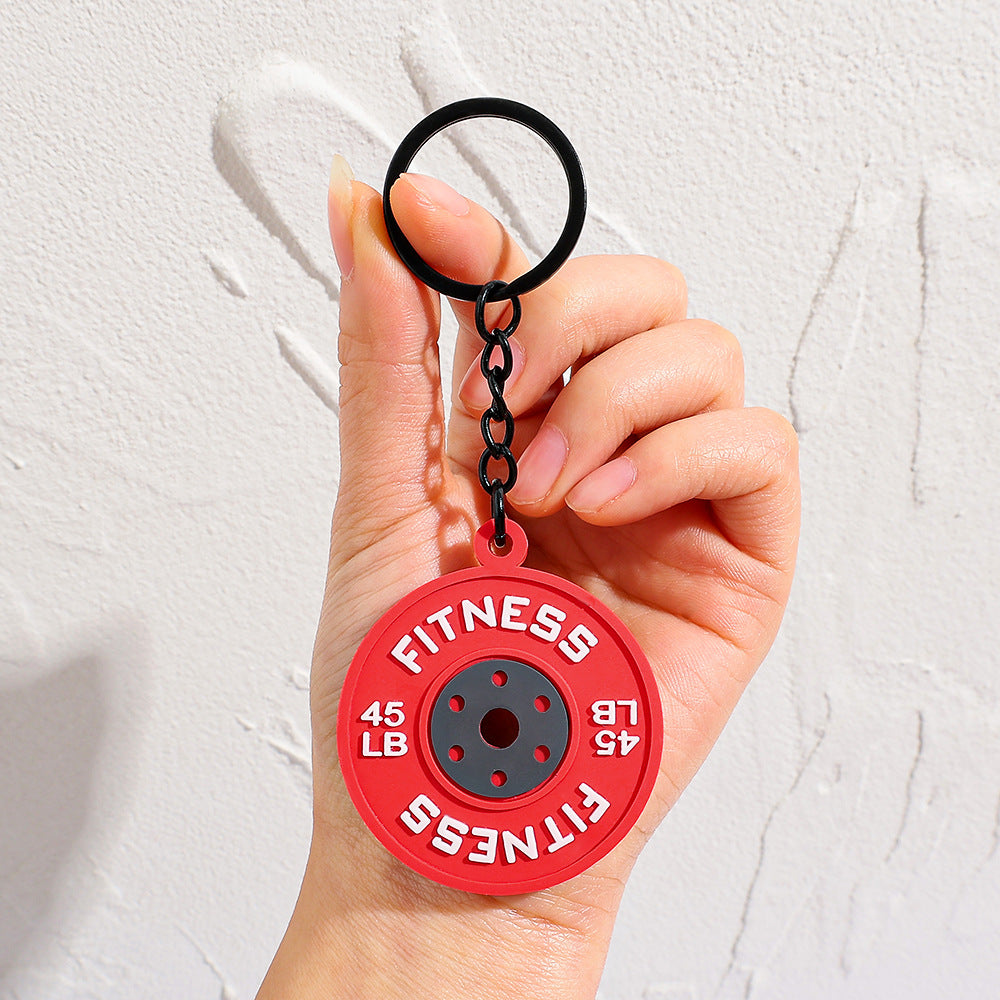 Fitness Dumbbell Keychain Pendant Couples Car  Bag Key Chain  Sports Charm Ornament