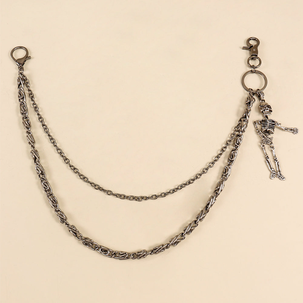 Hot Sellers For Both Men And Women Are Skeleton Skull Lockets Metal Guns Black Chain Pants Jeans Overalls Hip-hop Hipster Accessories Waist Ornaments