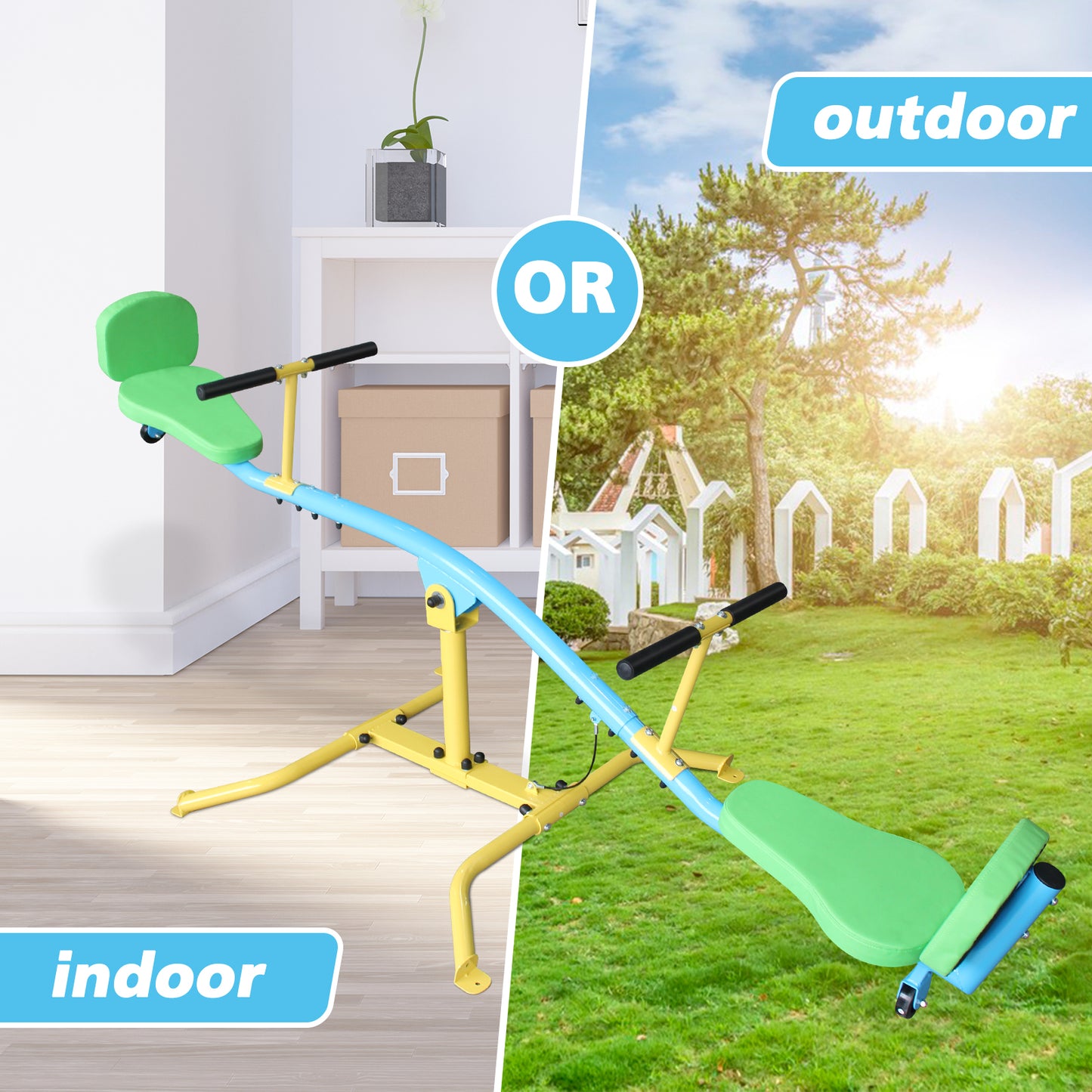 Children's Seesaw Double Person 360 Rotating Seesaw With Backrest Indoor And Outdoor Playground Double Person Rocking Horse Kindergarten Toys