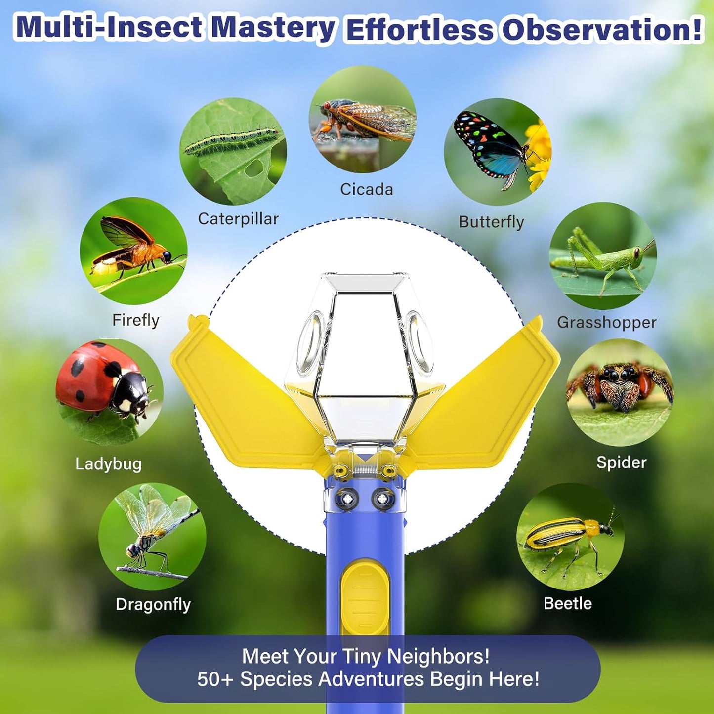 Bug Catcher Kit For Kids, Insect Trap With 6X Magnifying Glass - STEM Learning & Exploration Toy, Outdoor Activity Gift For Children