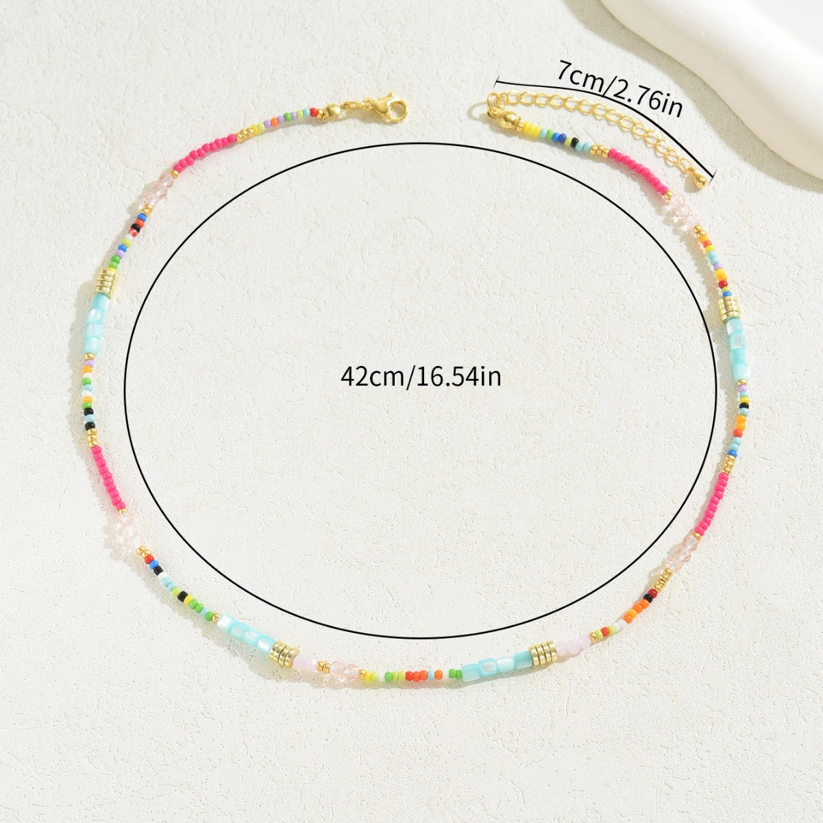 Cross-border European American Women Necklace, Unique Bohemian Creative Design Long Chain Strung With Colorful Crystal Beads, Versatile Daily Neck Accessories