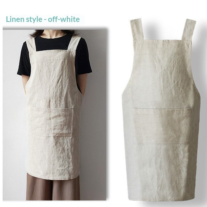 Linen-cotton Breathable And Comfortable Korean-style Apron