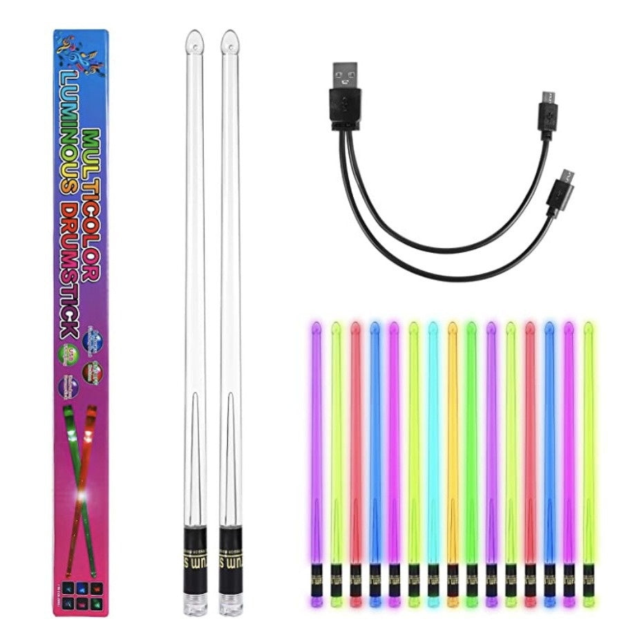 LED Luminous Drumstick 15 Color Gradient USB Charging