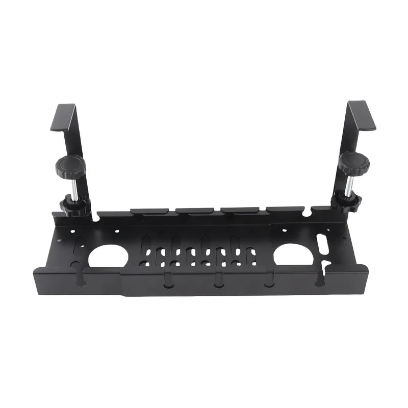 Cable Management Rack Carbon Steel Adjustable Length Space Saving Under Desk Power Strip Holder