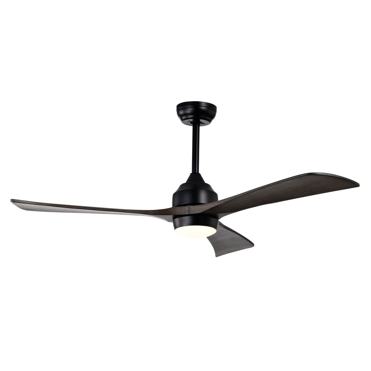 52in Solid Wood Blades Ceiling Fan With Lights Remote Control,Quiet DC Motor 3 Blade Ceiling Fans 6 Speed Levels,Reversible Ceiling Fan, For Patio Living Room, Bedroom, Office,Indoor.  Matte Black