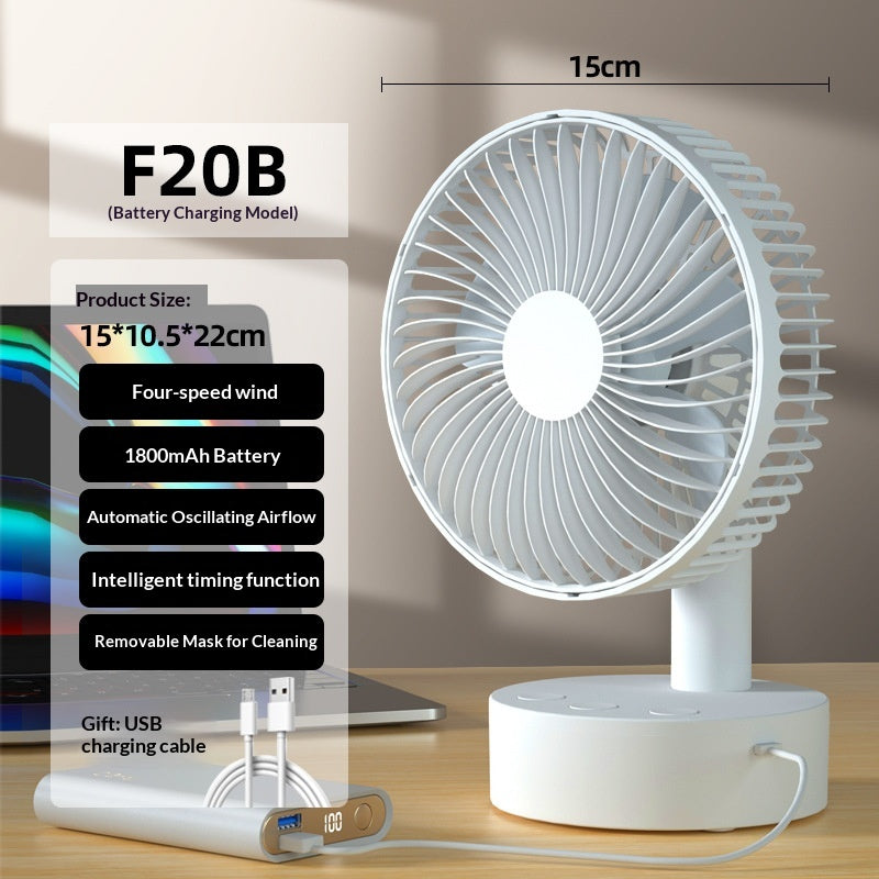 Compact Desktop Charging Fan For Home And Office