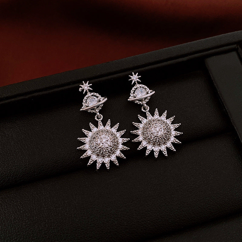 Antique Style Cubic Zirconia Earrings Female Vintage Rhinestone Studs Premium Fashion Gift