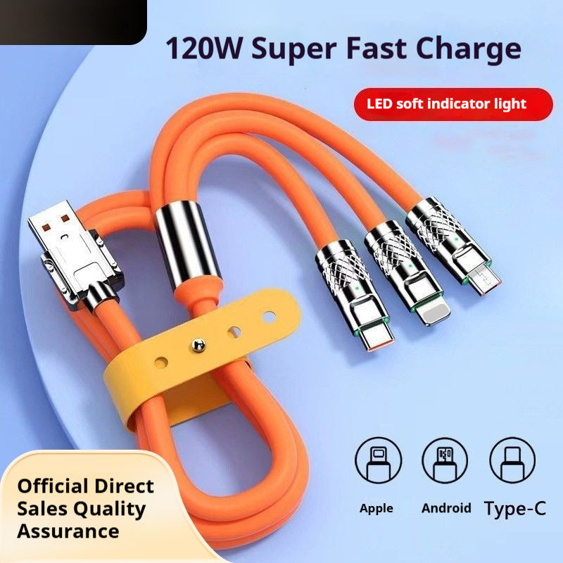 Mobile Phone Charging Cable Super Fast Charge Line Three-in-one