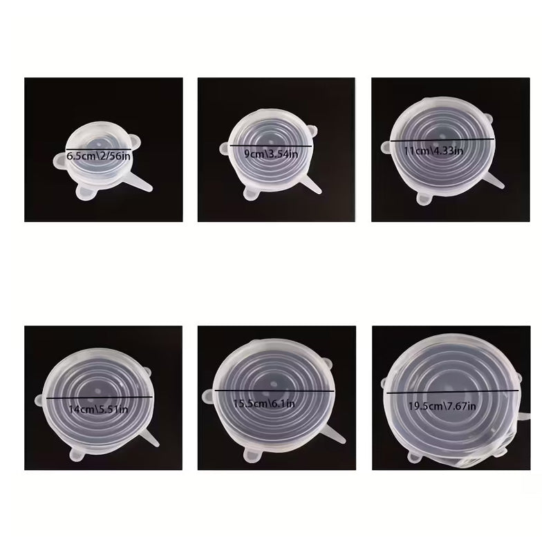 Kitchen Microwave Food Cover With 6 Silicone Lids, Extension Lid, Bowl Lid, Elastic Silicone Lid, Universal Adaptability Lid