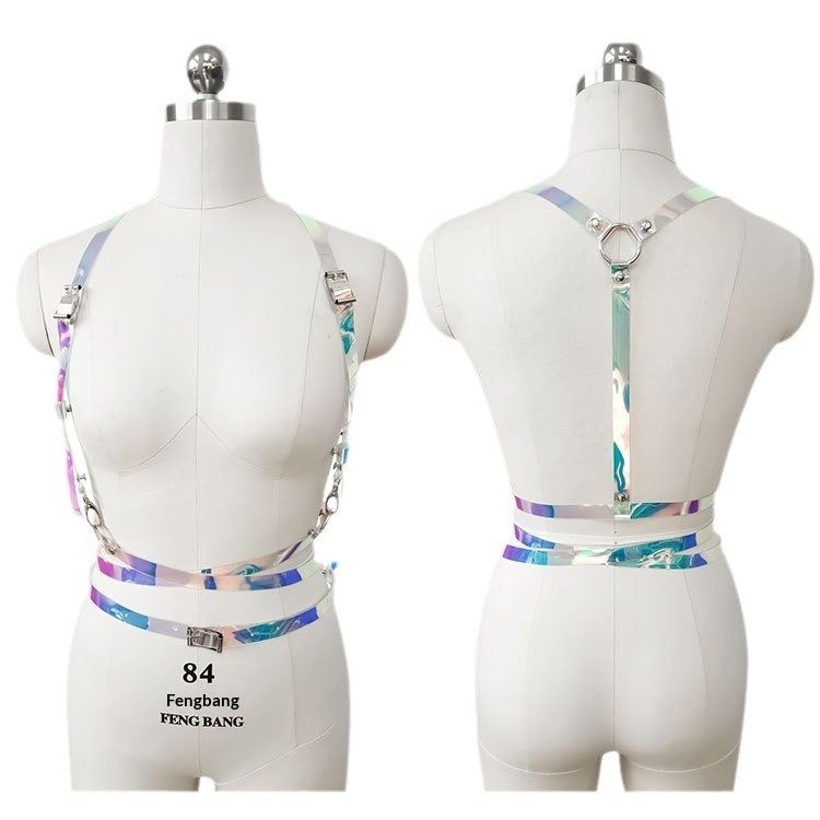 Trendy Vibrant Transparent And Colorful Body Harness Accessory