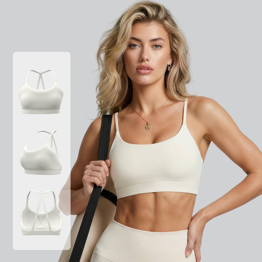 Fixed Integrated Halter Sports Bra For Workout, Yoga & Back Shaping