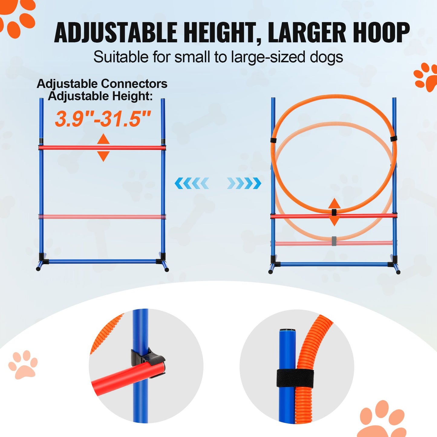 Dog Agility Training Equipment, 4 PCS Set - Adjustable High Hurdles And Jump Ring, Puppy Obstacle Course Jump Starter Kit With Poles Storage Bag For Backyard, Indoor, Outdoor