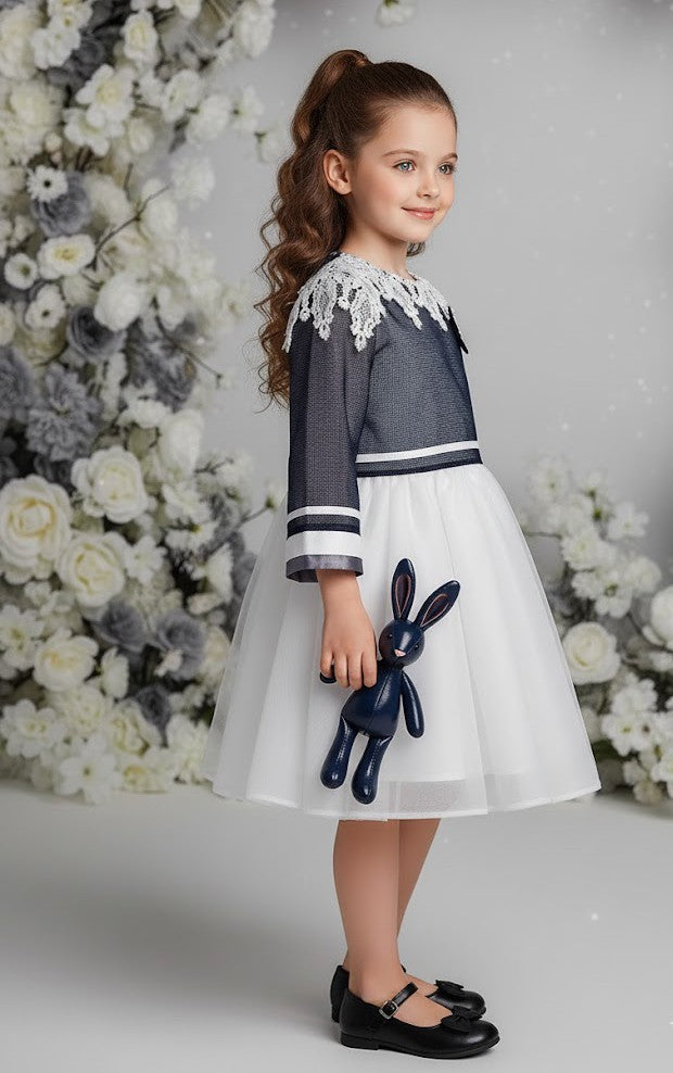 Girls Fashion Loose Fit Top & Dress Set Two-Piece Outfit - Spring