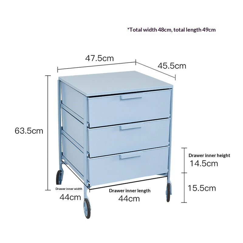 Mobile Storage Cabinet In Cream Tones Home Bedside Table