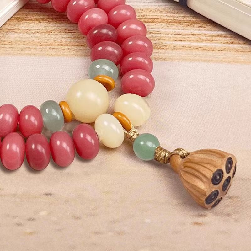 New Pink Zen Bracelet Double Circle Abacus Beads Buddhist Beads Hand-Held Women's Bracelet