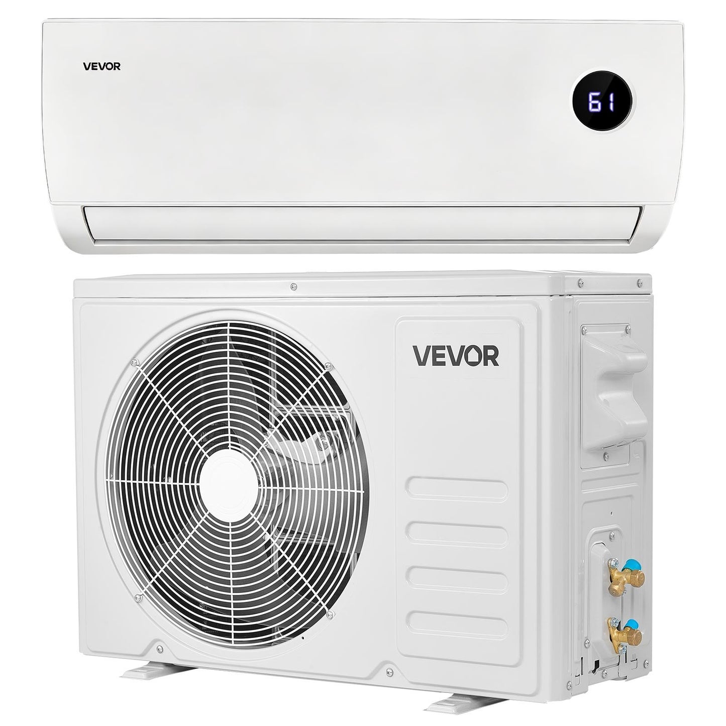 Mini Split Air Conditioner, 9000 BTU 115V Fast Cooling & Heating, 19 SEER2 High Efficiency Energy Saving, Quiet Inverter System For 450 Sq.Ft Coverage Area, Easy To Maintain, For Home, Office