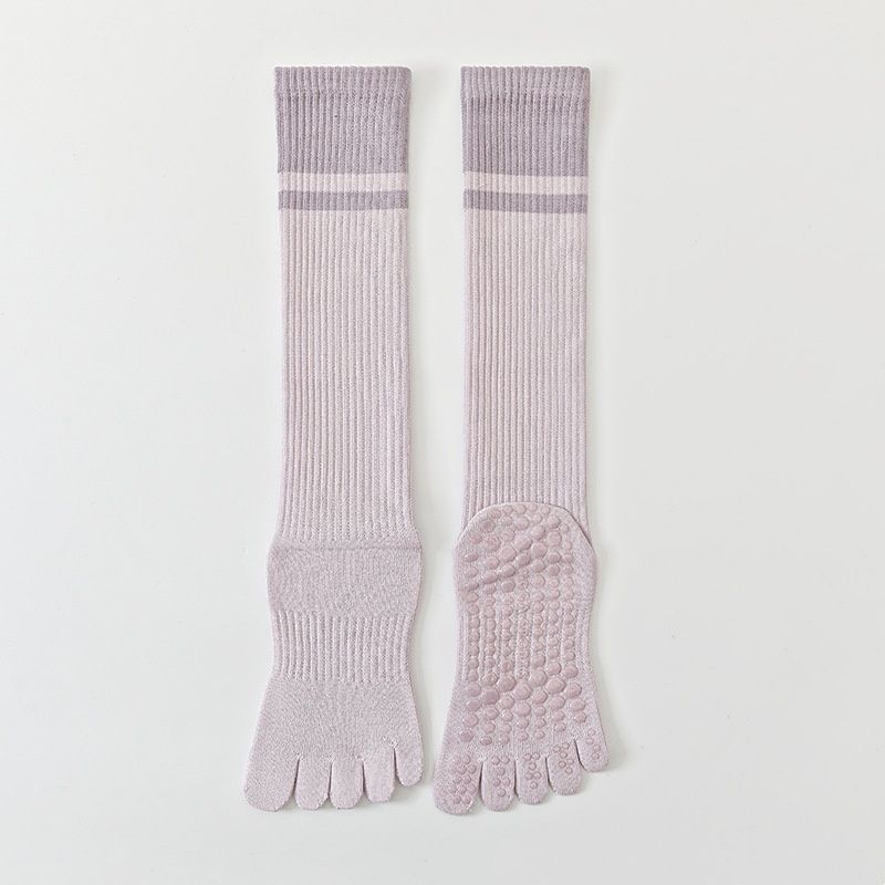 Color-blocked Ankle Cuffs Five-finger Yoga Calf Socks