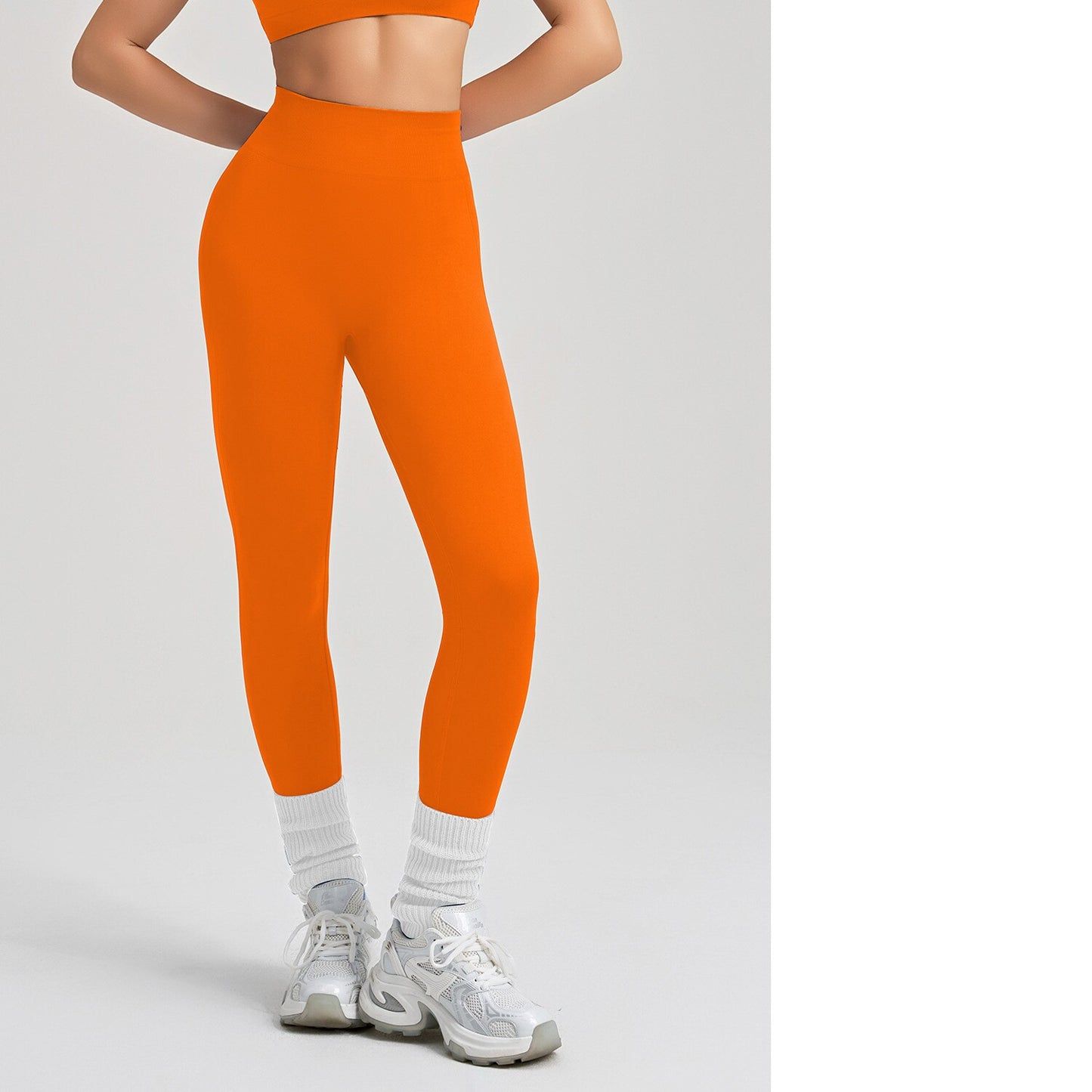 High-Elastic Seamless Knit Yoga Pants For Women, Peach Hip Lifting Workout Leggings For Training, Fitness & Running, Summer Style