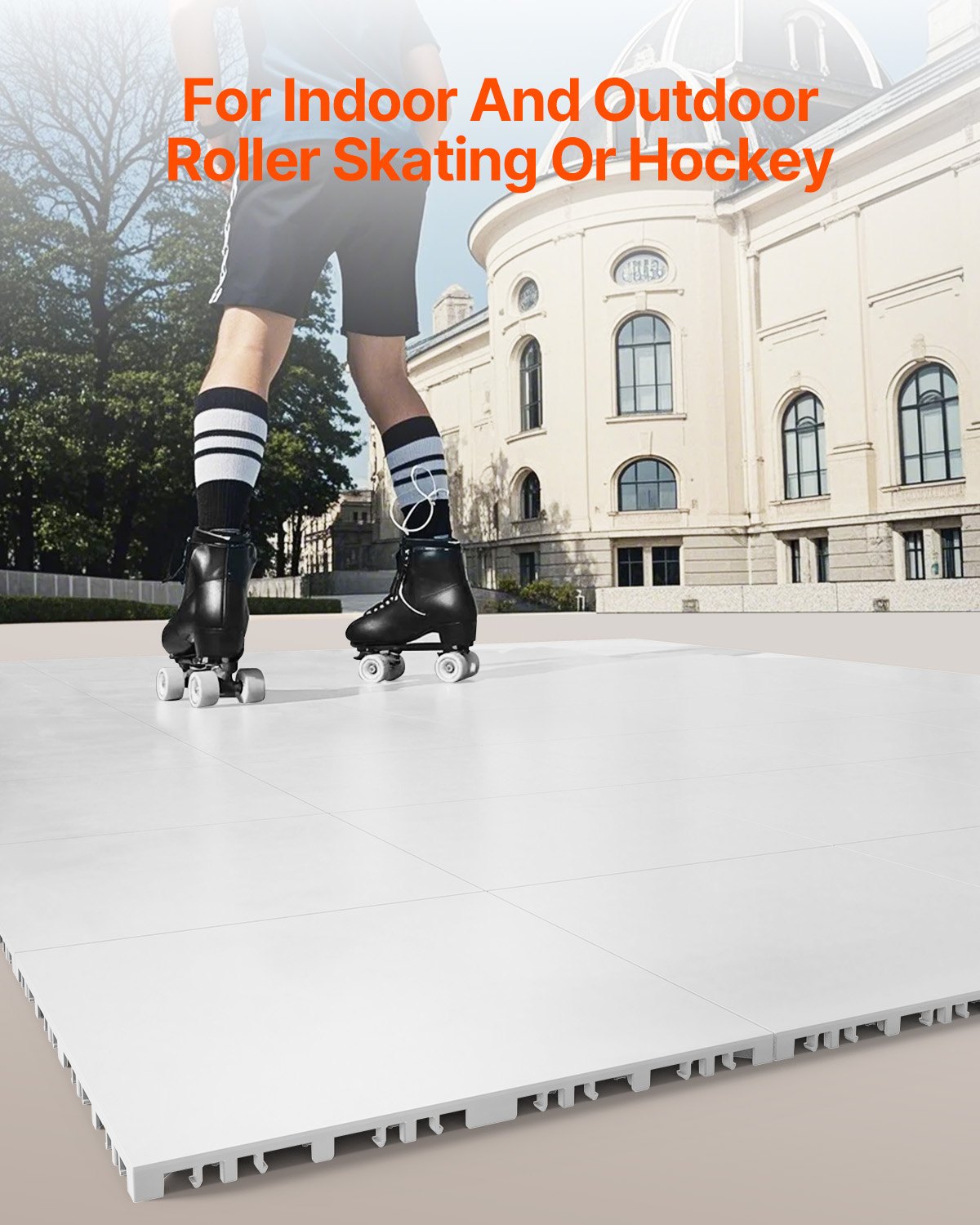 Dryland Tiles For Hockey Floor Mat, 12 X 12 In 15 Pcs Interlocking Versatile Training Surface, Dance Floor Tiles, Hockey Training Equipment Board For Shooting (Ash Gray, 15 Sq. Ft/Box)