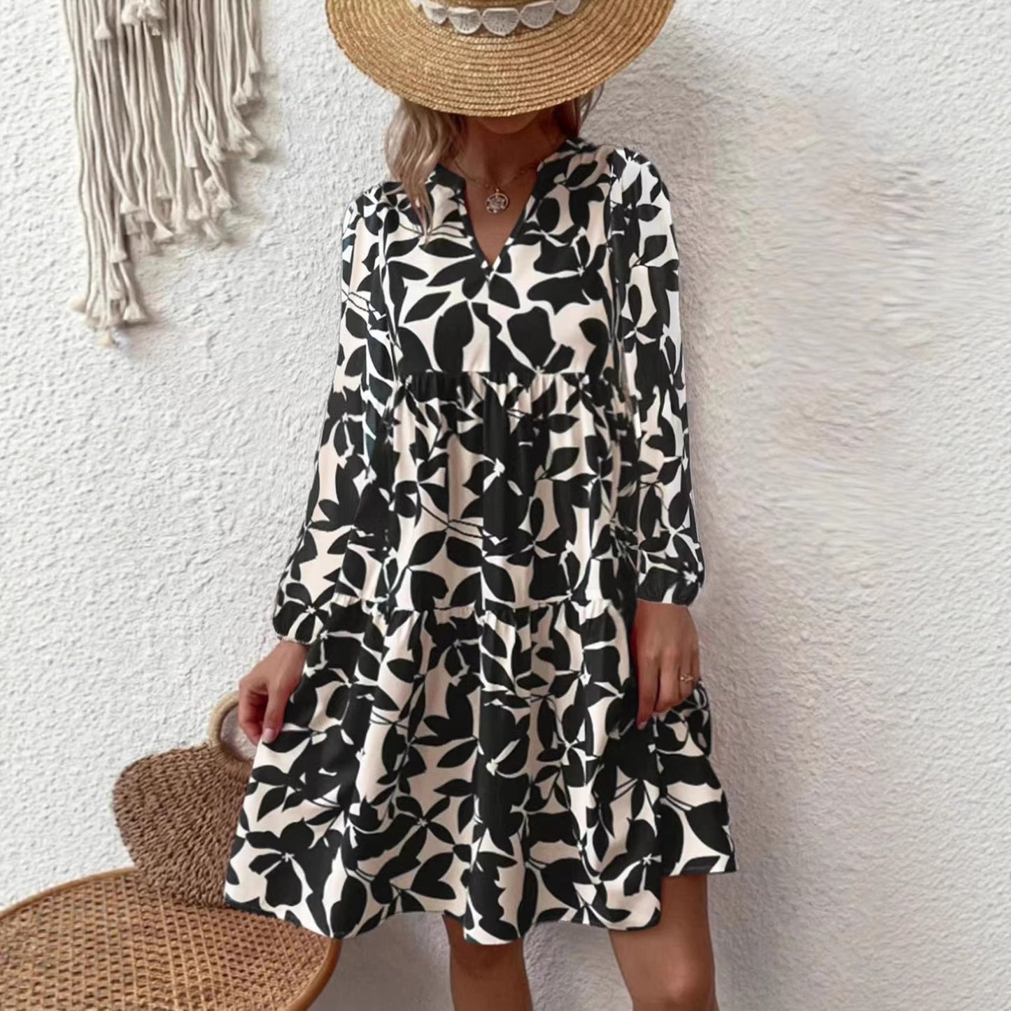 Bohemian-style Fashion Long-sleeve Dress For Europe And America