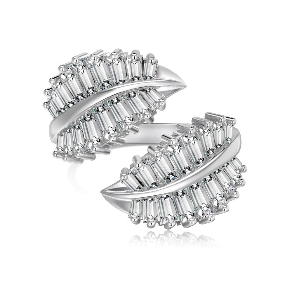 S925 Sterling Silver Ring Female Color Zircon Inlaid Japanese And Korean