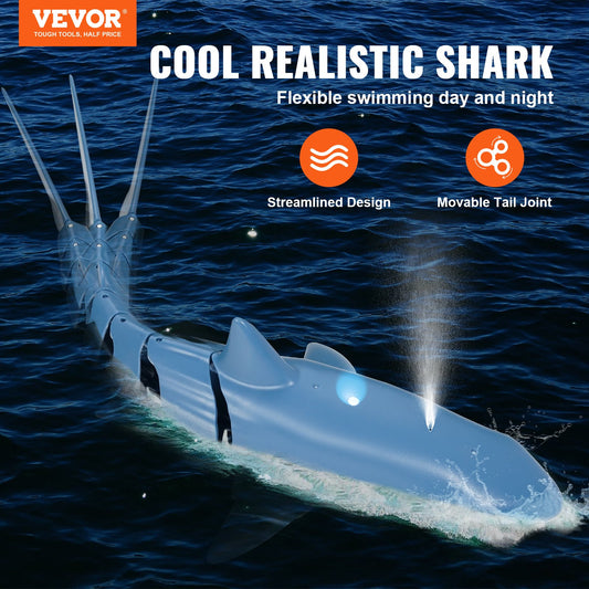 Christmas Gifts  VEVOR Remote Control Shark Toy 2.4 GHz High Speed RC Boat For Kids Adults Gift