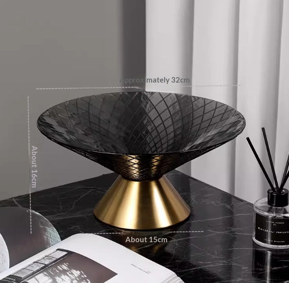 High-end Light-luxury Tea Table Snack And Candy Tray Dried Crystal Glass Fruit Bowl