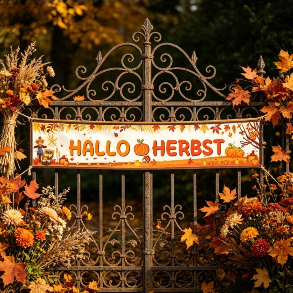 “Hello Fall” Banner - Decorative Fall Motif For Seasonal Celebrations And Room Decor - Party Supplies Set