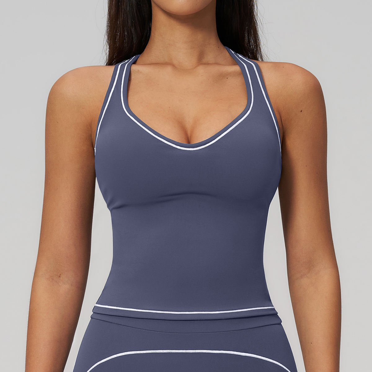 Contrast-Colored Cross-Border Yoga Tank Top I-Strap Stylish Back Design