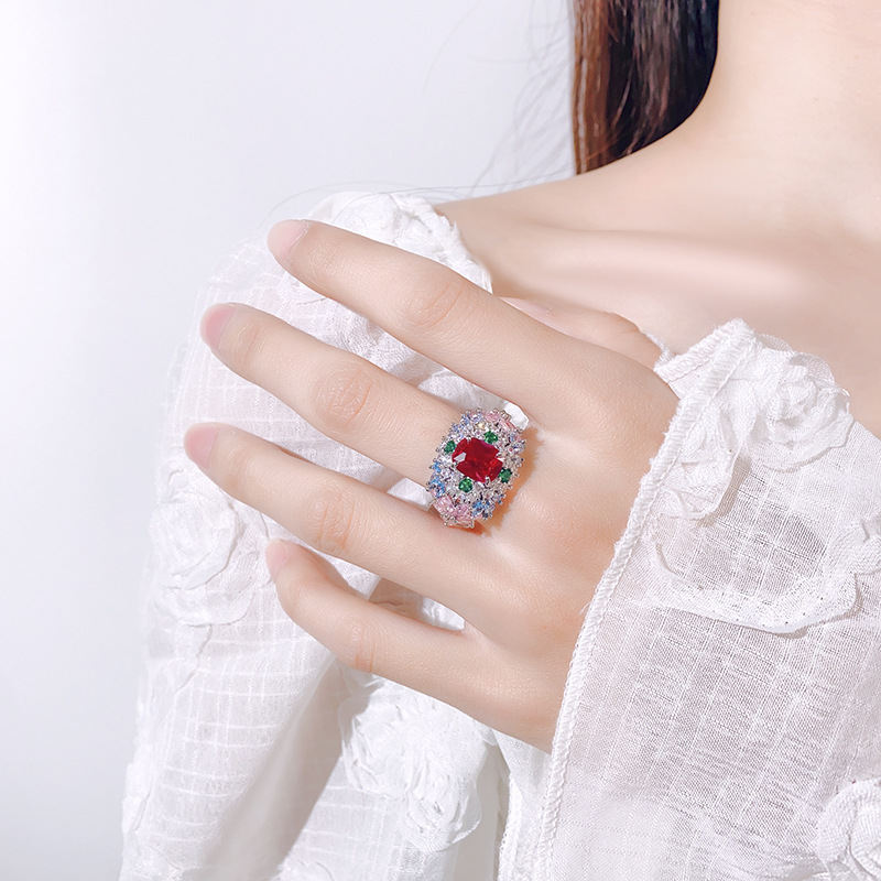 New Arrival Women Ring, Multi Tone Simulated Crystal Finger Jewelry, European American Style Light Luxury Versatile Fashion Accessories