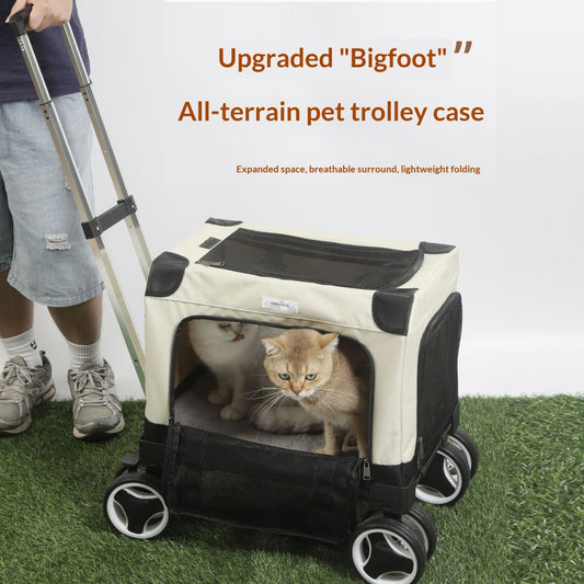 Pet Trolley Case Large-Capacity Cat Carrier Handheld Breathable Bag For Small Dogs And Multiple Cats