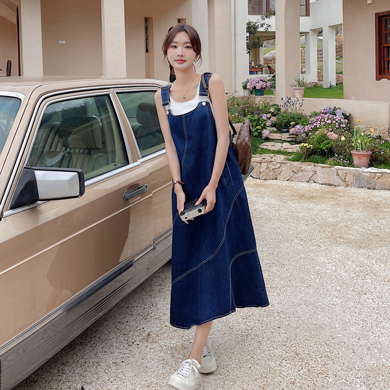 Korean-style Retro All-Match Figure-Flattering Loose A-Line Dress