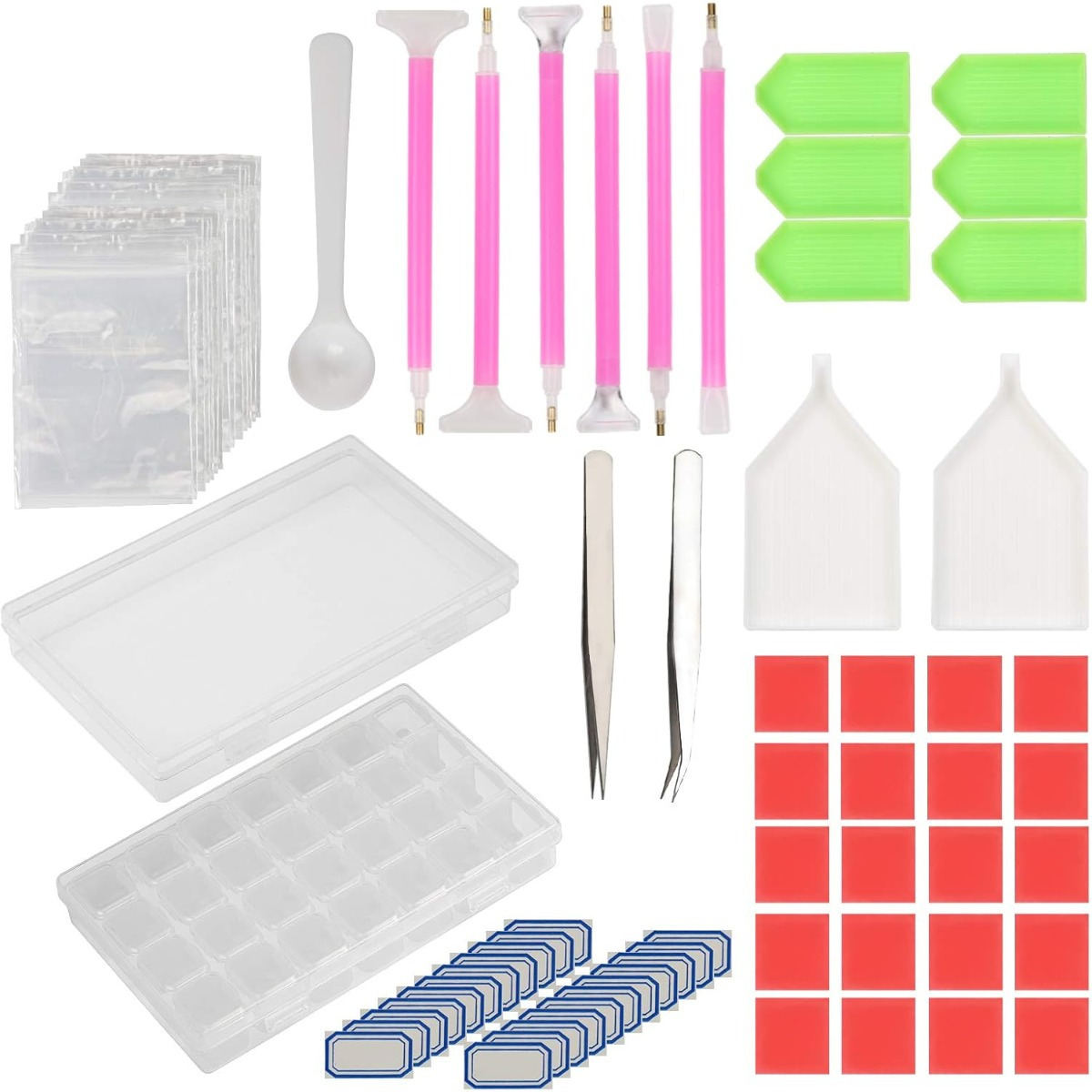 59-Piece Diamond Painting Tool Set, Accessory Set With Pens, Tweezers, Glue, Trays, And Storage Box For Diamond Painting, Complete DIY Craft Tool Set For Adults—Event And Party Supplies