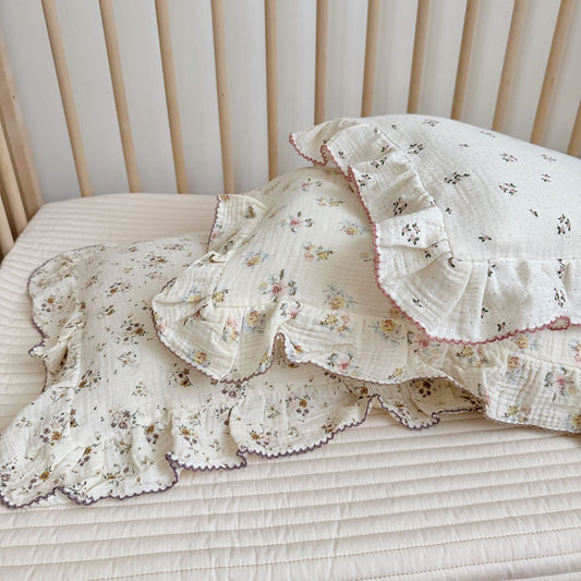Korean-style Floral Cotton Gauze Pillowcase