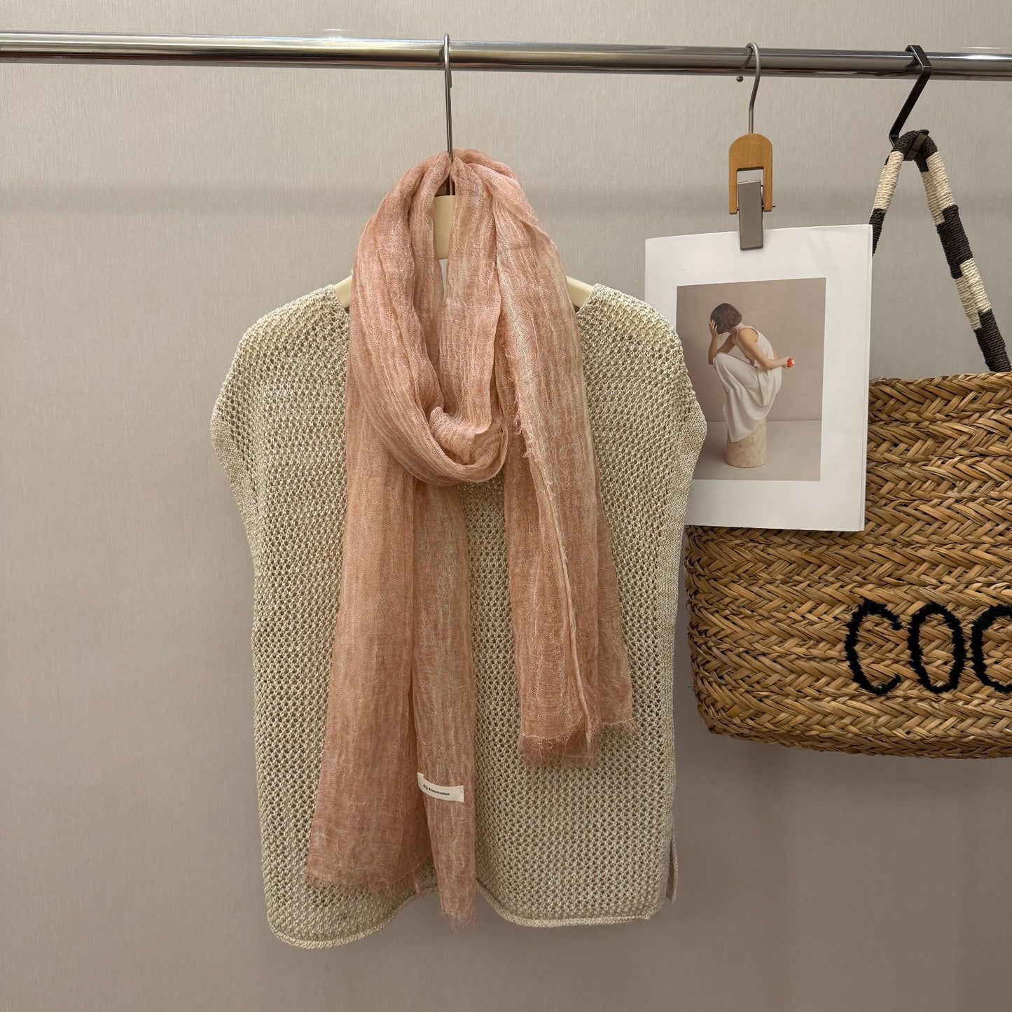 New-style Distressed Pleated Cotton-linen Warm Scarf
