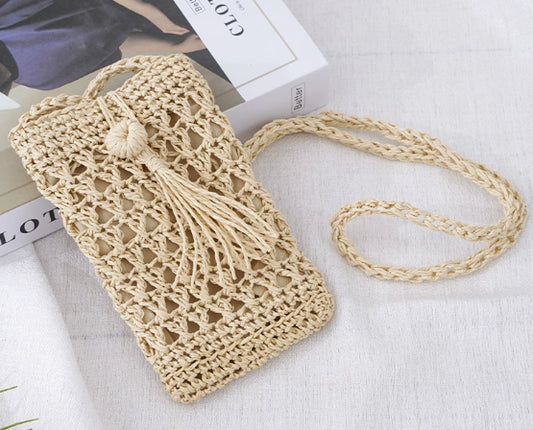 Hollow mobile phone bag-off-white-12 * 20 *1cm-1 piece