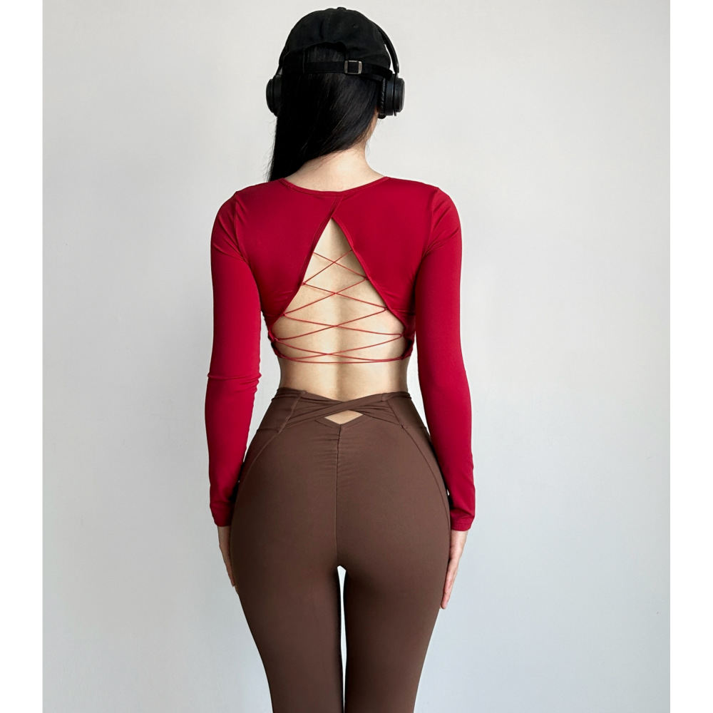 Pilates Fitness Casual Sports Back Shaping Top With Chest Pad