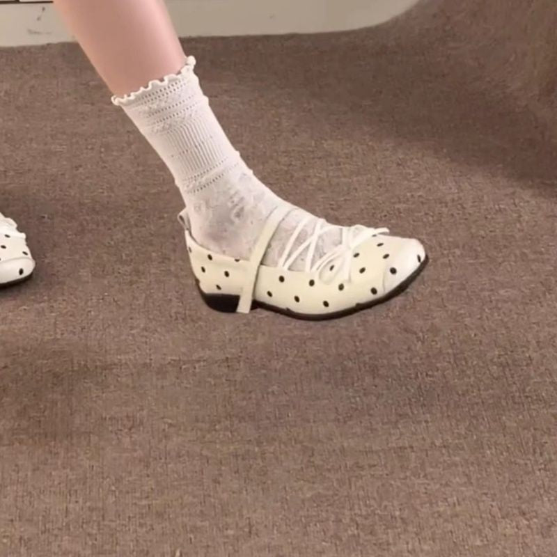 2026 Spring New Women's French Bow Low-Cut Platform Mary Janes, Hidden Lift Soft Sole Flats For Matching Dresses