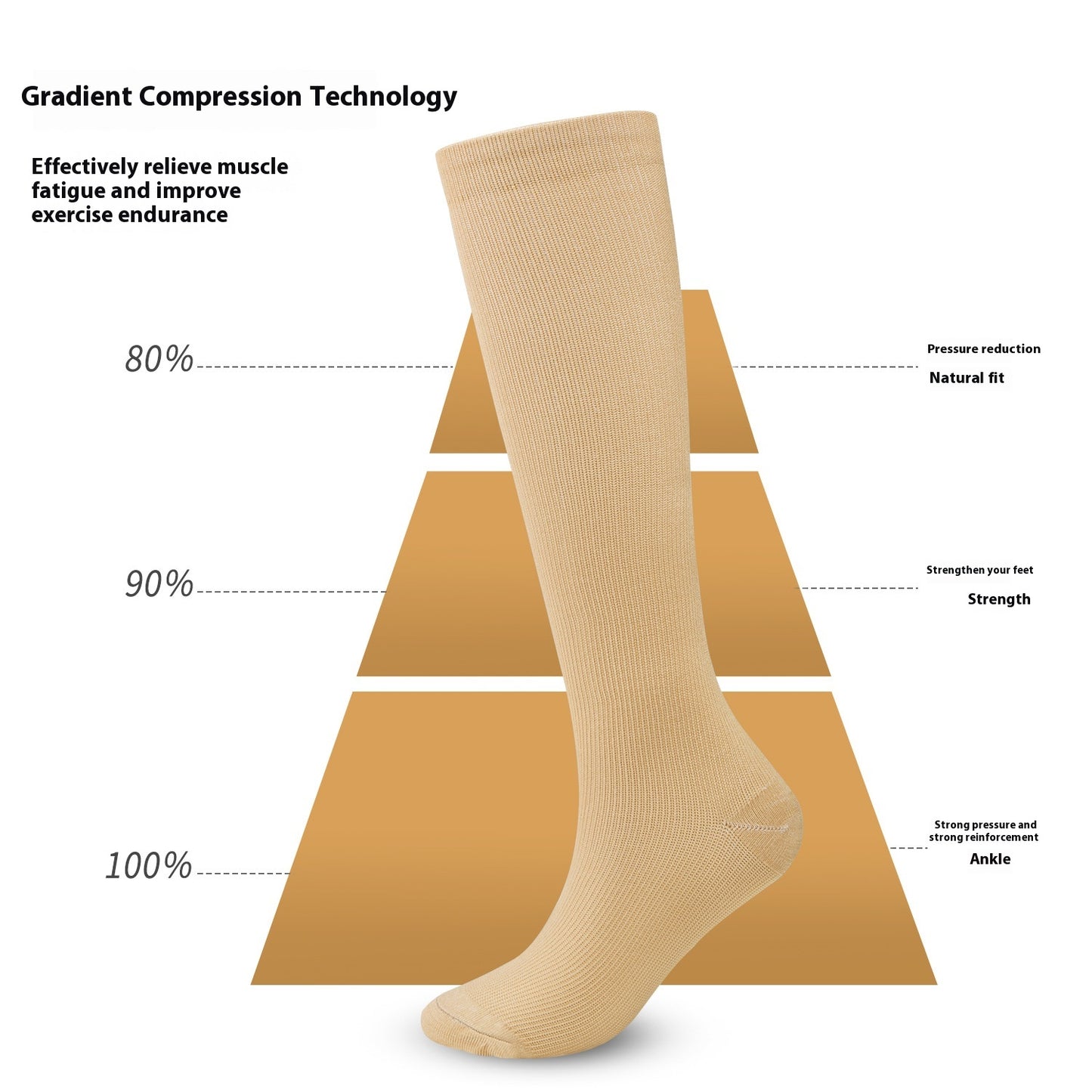 Outdoor Fitness Running Exercise Pressure Cycling Long Tube Compression Socks
