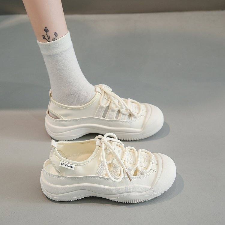 2026 Spring New Women Korean Style Canvas Shoes, Breathable Student Casual Viral Streetwear White Sneakers