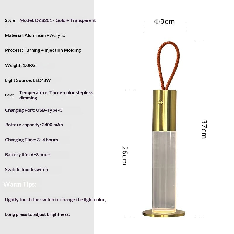 Affordable Luxury Portable Wireless Handheld Charging Desk Lamp
