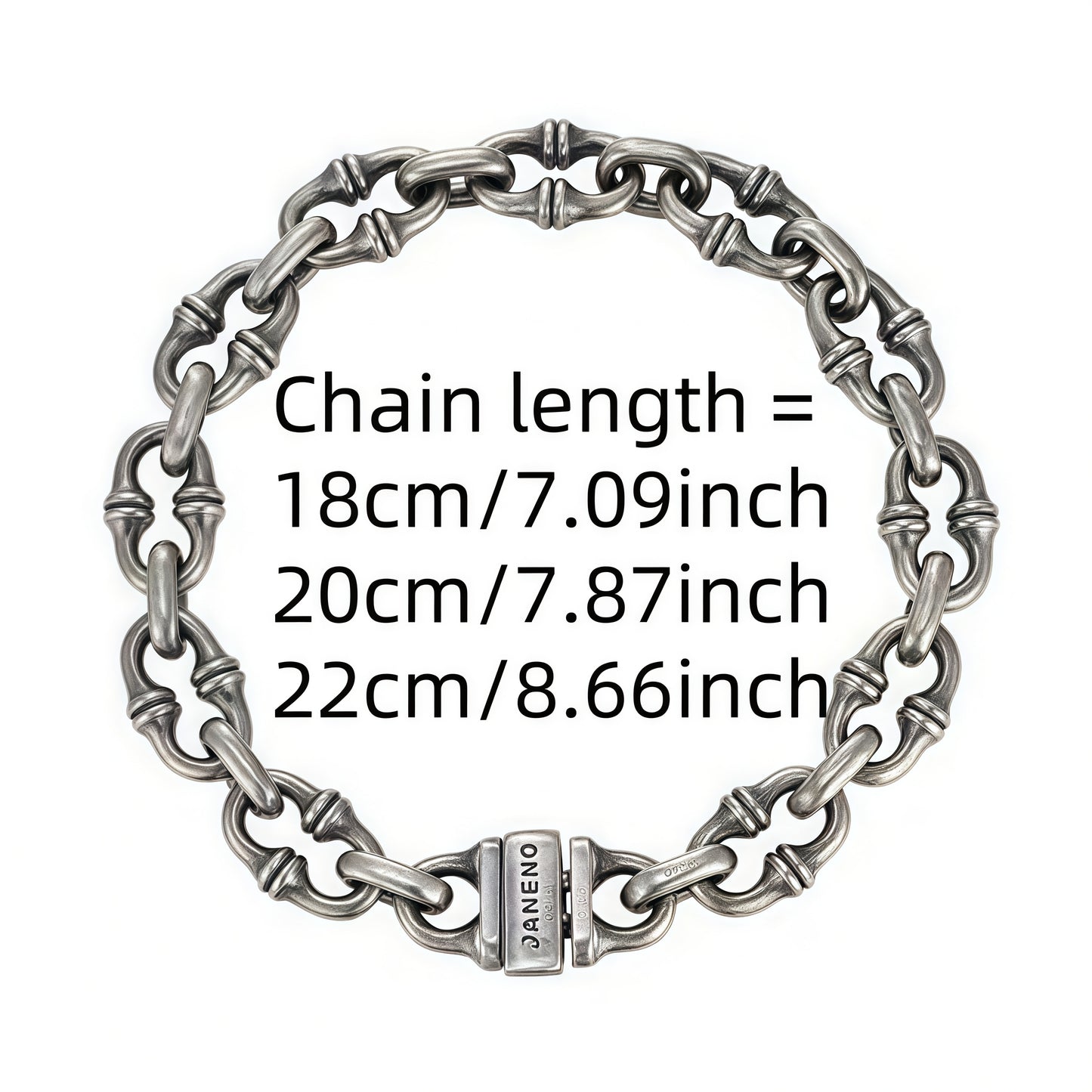 Vintage Horseshoe Link Heavy Chain Bracelet For Men, Copper Plated Silver Engraved  Push Lock Biker Punk Thick Wrist Jewelry Gift