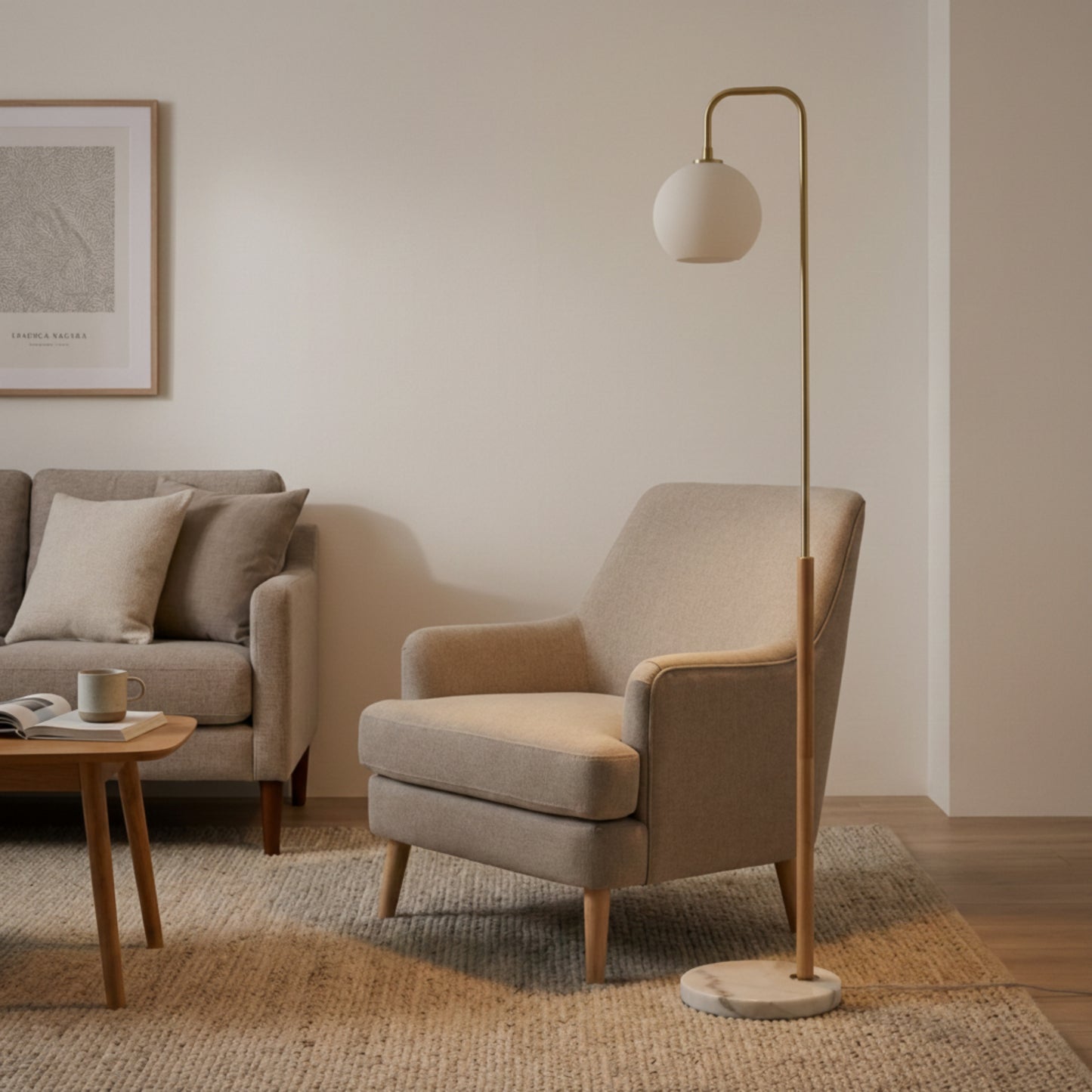 Tall Corner Floor Lamp, Standing Light For Living Room, Bedroom & Office Space Illumination, Solaris White Lampshade Floor Lamp 110V