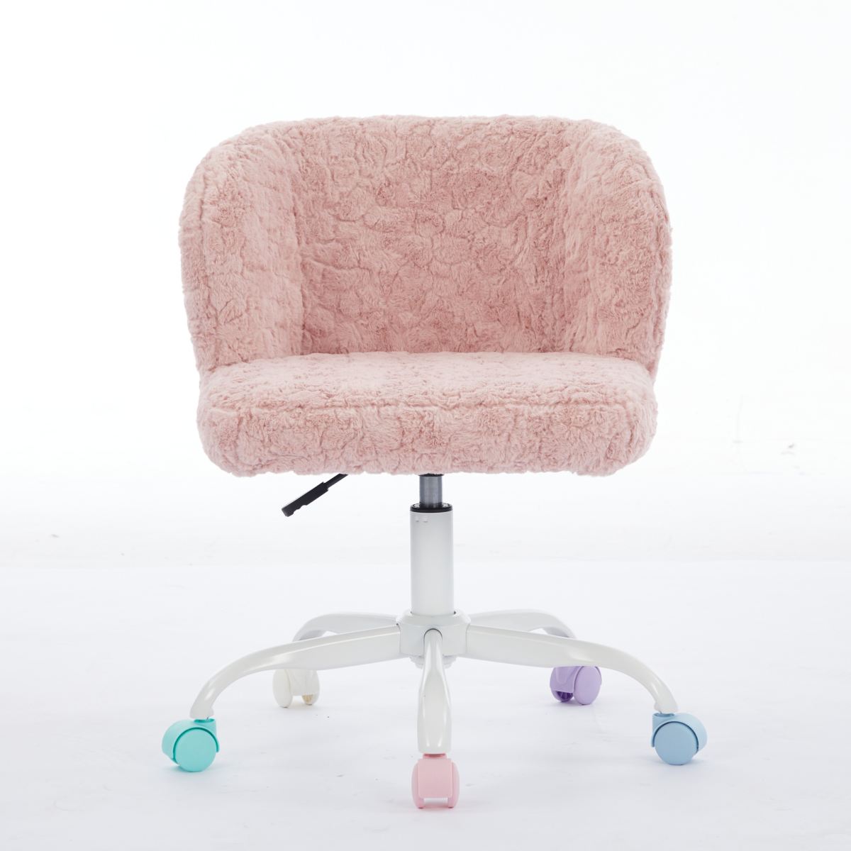 A&A Furniture Office Chair,Artificial Rabbit Hair Home Office Chair With Metal Base,Adjustable Desk Chair Swivel Office Chair,Vanity