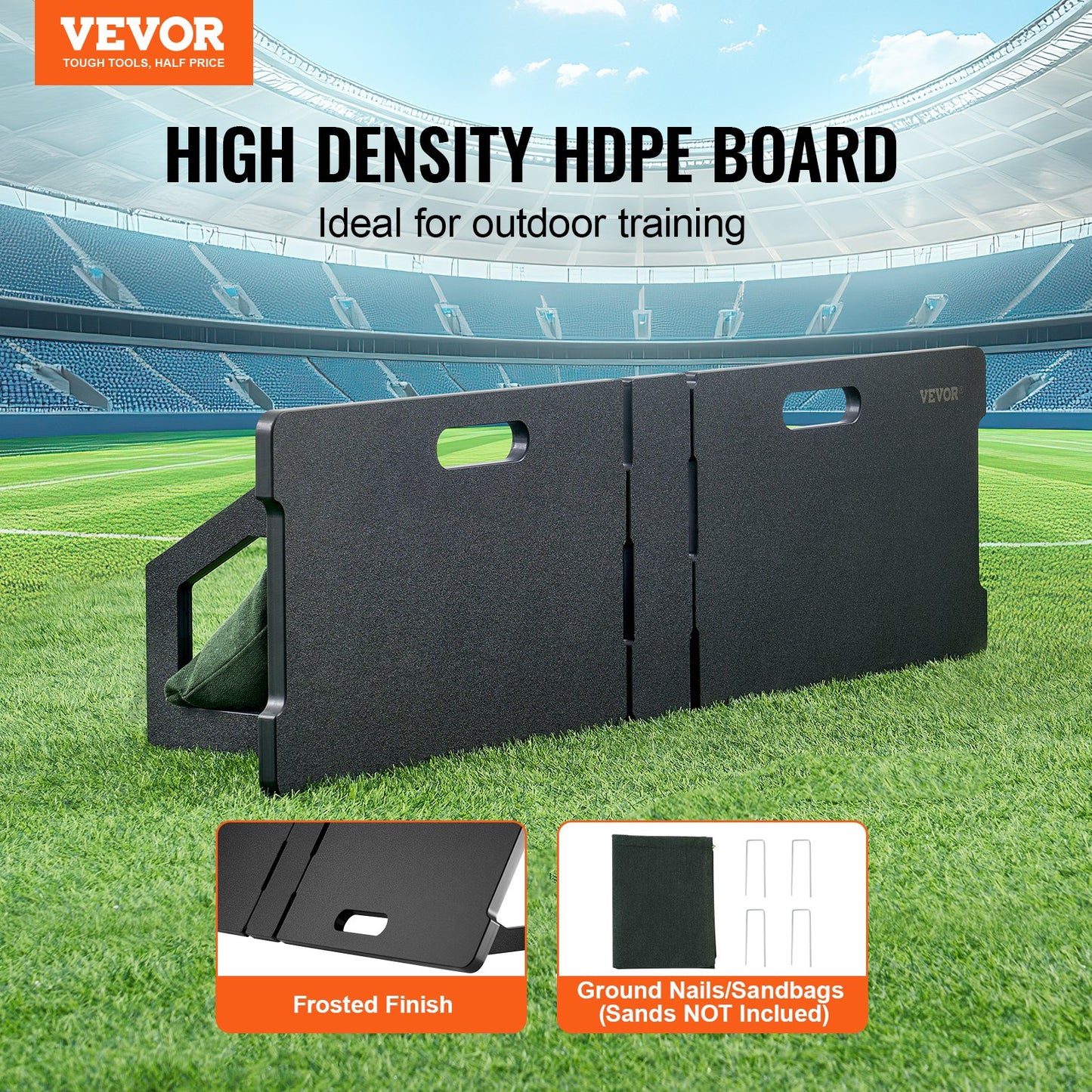 Soccer Rebounder Board, 45"X13" Portable Soccer Wall With 2 Angles Rebound, Foldable HDPE Kickback Rebound Board, Soccer Training Equipment For Kids And Adults, Passing & Shooting Practice