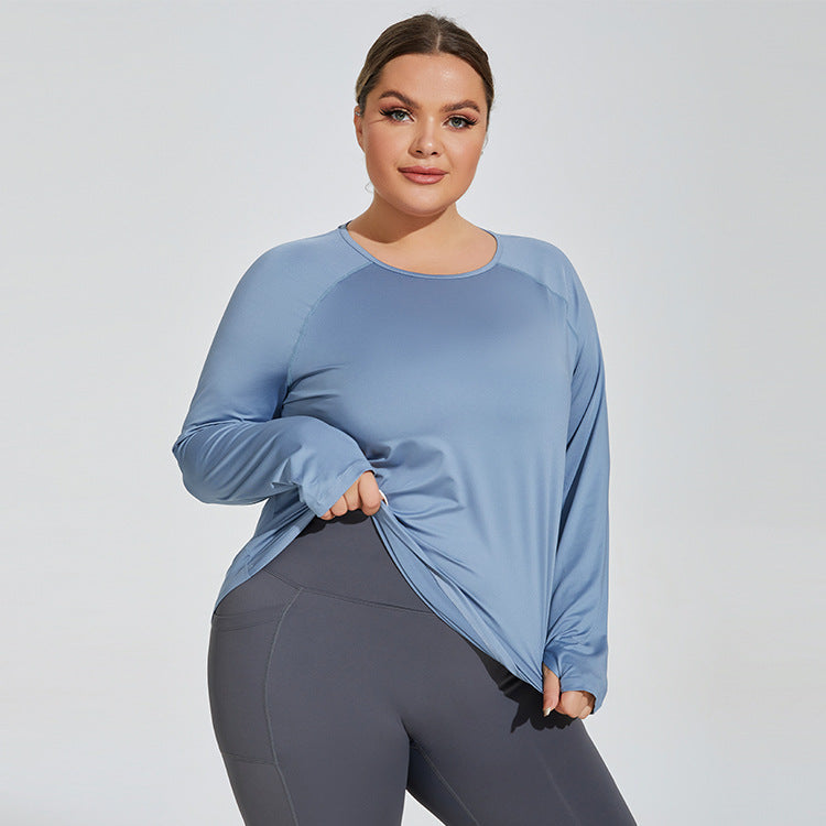 Large Size Loose Thigh-length Thin Yoga Wear Mesh Beauty Back Breathable Top