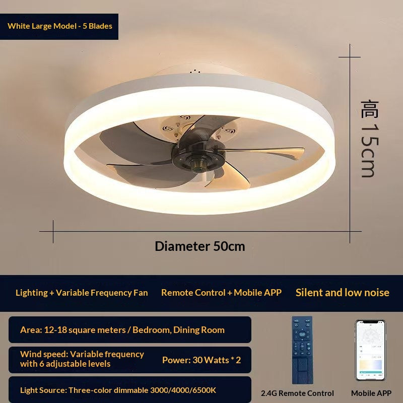 Light-luxury Nordic-style Restaurant Smart Fan Light