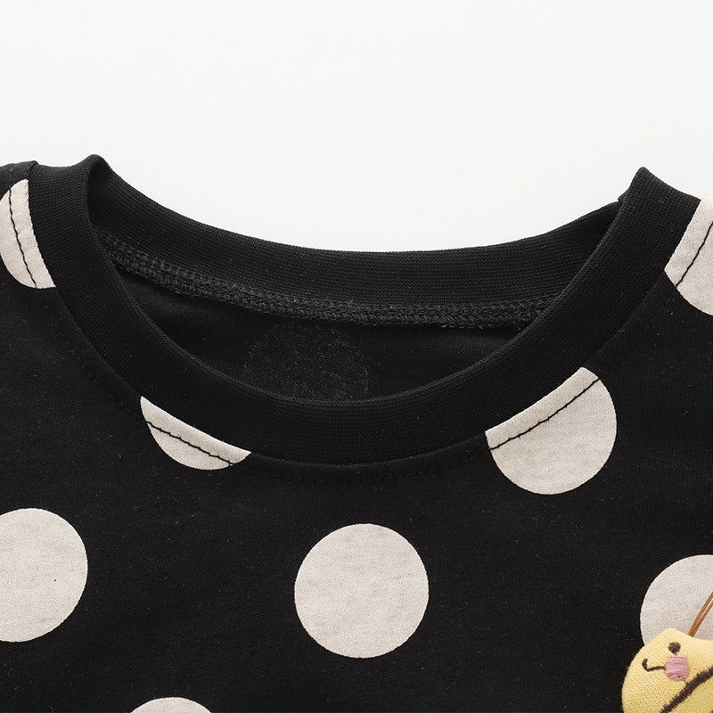 Girls New Round-neck Short-sleeve Set