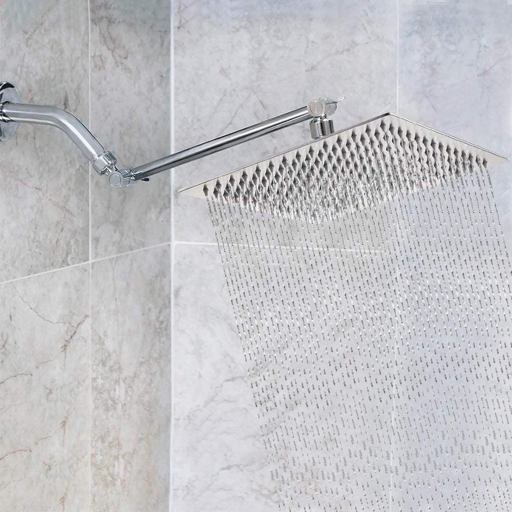Chrome 10  Square Rainfall & High Pressure Stainless Steel Bath Shower Head
