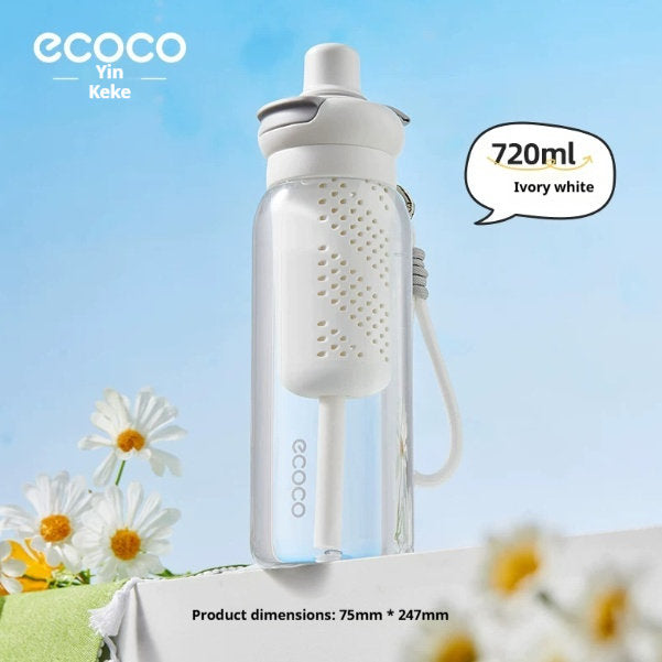 Portable Dual-use Straw Cup With Tea Compartment